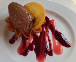 Chocolate Orange Mousse aboard Away 2 Dine Birmingham
