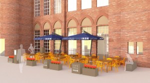 Cafe Opus at Ikon exterior render by Suzanne Barnes Design Partnership