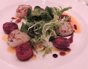 Scallops and Chorizo at Fleet Street Kitchen Birmingham