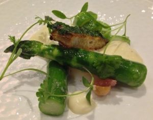 Adam's Restaurant Birmingham Asparagus grapefruit hot mayonnaise