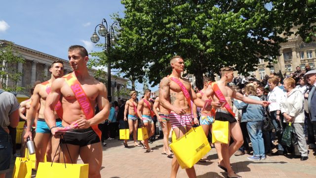 Selfridges Naked Men Birmingham Pride 2013