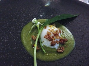 Poached Egg, Wild Garlic, Smoked Breadcrumbs at Carter's Of Moseley Out In Brum