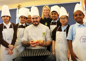 OPUS at St Clare's Primary School with Executive Chef Ben Ternent and Sustainability Champion Sarah Hepburn (1)