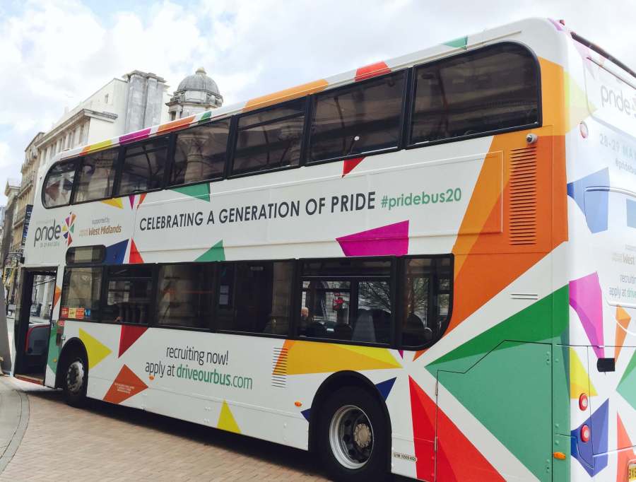 Out In Brum - Pride 2016 National Express Bus - Photo Courtesy of Clive Reeves PR - 01