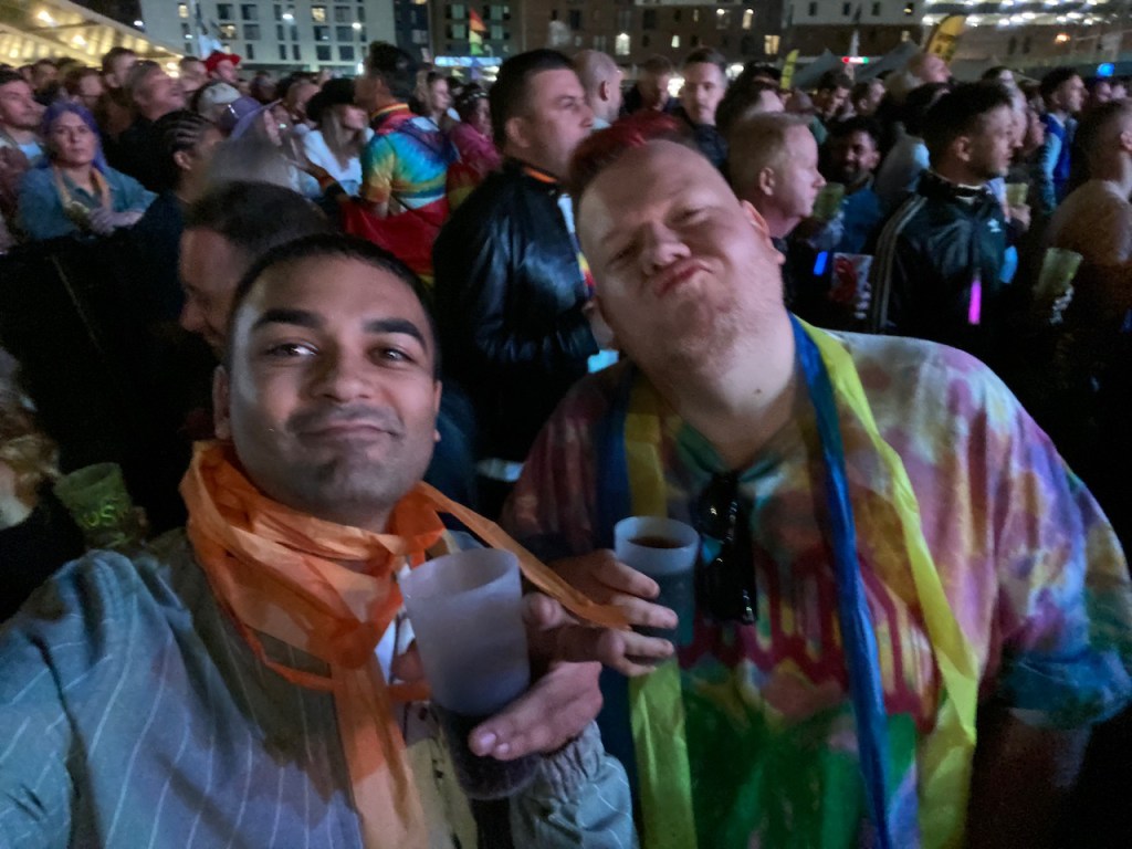 Two pride revellers